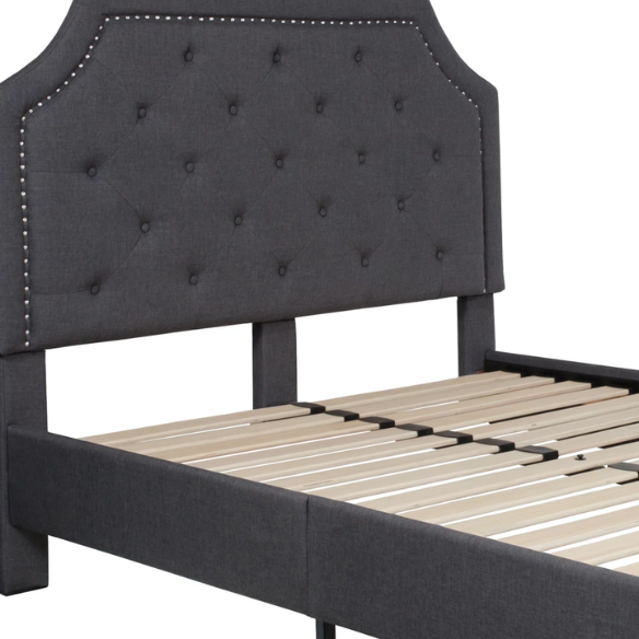 Elegant Button Tufted Upholstered Platform Bed Frame – Full Double Size with Modern Design