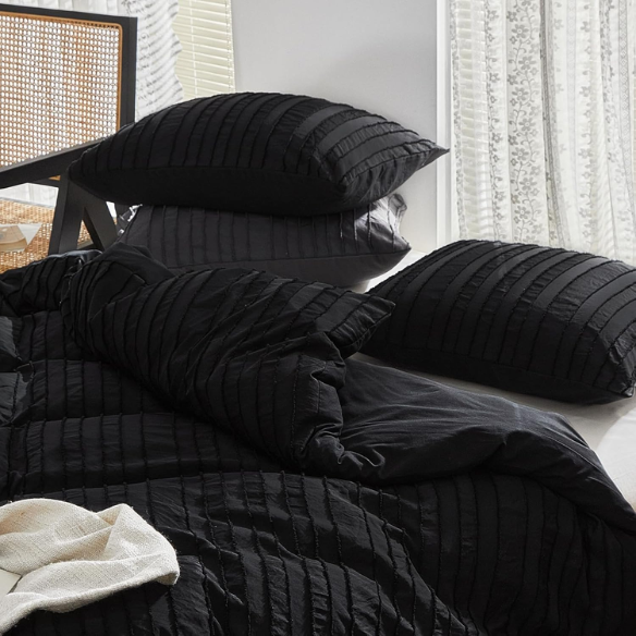 Luxurious Tufted Duvet Cover Set – Queen Size | Striped Textured Boho Bedding | Ultra-Soft Washed Microfiber | 3-Piece Set