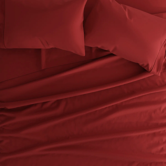 Burgundy Deep Pocket Microfiber Sheet Set – 4-Piece Soft, Wrinkle-Free Bedding with Pillowcases