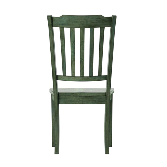 Slat-Back Solid Wood Dining Chairs – Set of 2 Farmhouse Kitchen or Dining Room Chairs