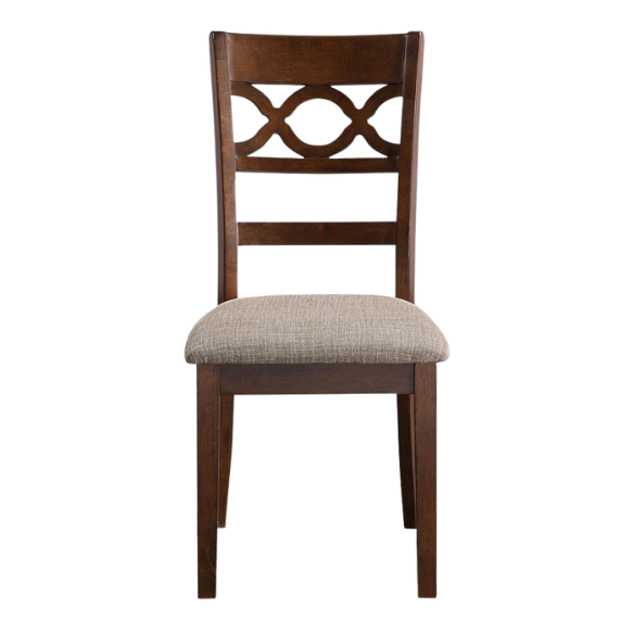 5-Piece Dining Set – Modern Farmhouse Round Table with Curvy Legs & X-Cross Chair Detail