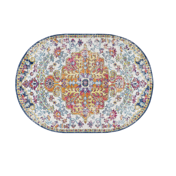 Timeless Traditional Woven Area Rug – Machine-Woven Polypropylene, Medium Pile, Durable and Easy to Clean