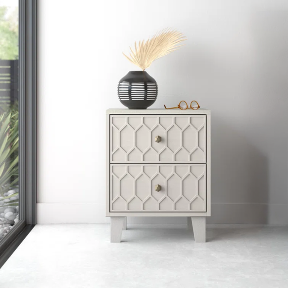 Modern Panel Configurable Bedroom Set with Honeycomb Design Headboard – Stylish and Contemporary with Sleek Lines and Sophisticated Appeal