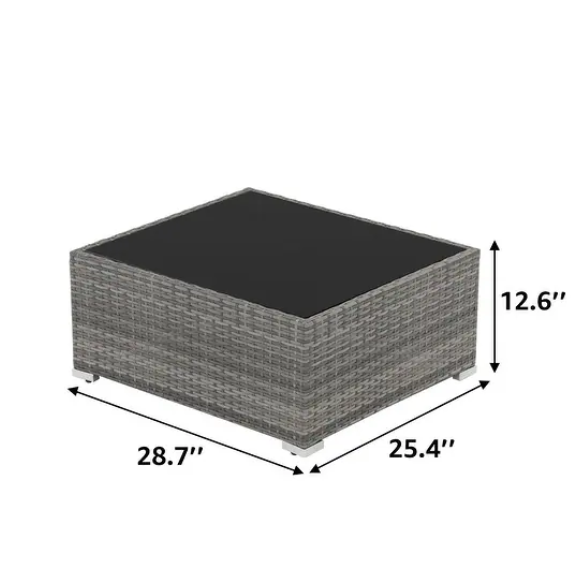 7-Piece Modular Patio Furniture Set | Wicker Outdoor Sectional Sofa with PE Rattan, Plush Pillowtop Cushions, and Coffee Table