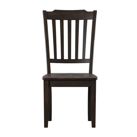 Slat-Back Solid Wood Dining Chairs – Set of 2 Farmhouse Kitchen or Dining Room Chairs