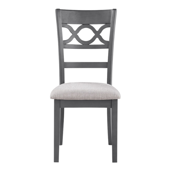 5-Piece Dining Set – Modern Farmhouse Round Table with Curvy Legs & X-Cross Chair Detail
