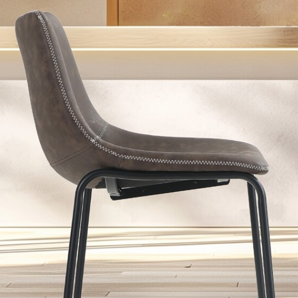 Square PU Leather Counter Height Bar Stools with Backrest – Set of 2 | Vintage-Inspired, Comfortable, and Easy to Assemble