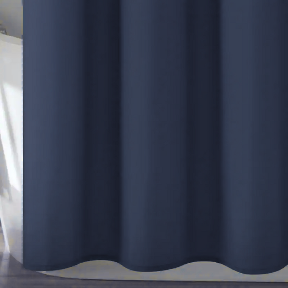 Navy Blue, Grey, and White Weeping Flower Shower Curtain – Elegant Floral Bathroom Décor, 72" x 72"