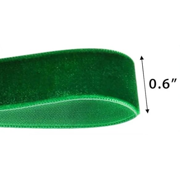 Green Velvet Christmas Bow Ribbon Ornaments – Elegant Holiday Tree Decorations