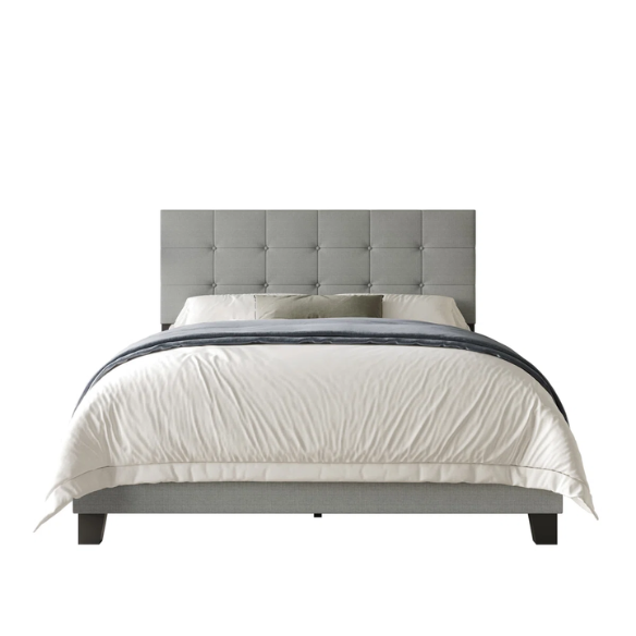 Light Grey Tufted Button Polyester 3-Piece Full Double Size Bedroom Set – Elegant Design with Plush Comfort and Sophisticated Style