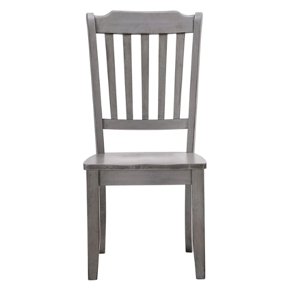 Slat-Back Solid Wood Dining Chairs – Set of 2 Farmhouse Kitchen or Dining Room Chairs