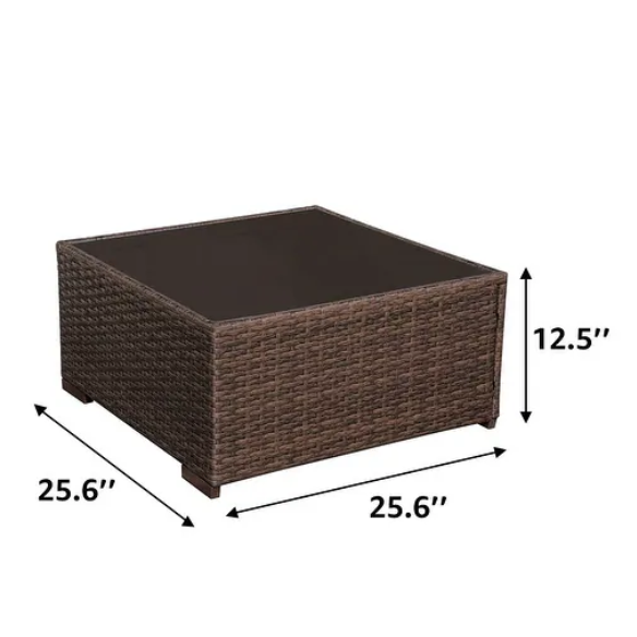 7-Piece Modular Patio Furniture Set | Wicker Outdoor Sectional Sofa with PE Rattan, Plush Pillowtop Cushions, and Coffee Table