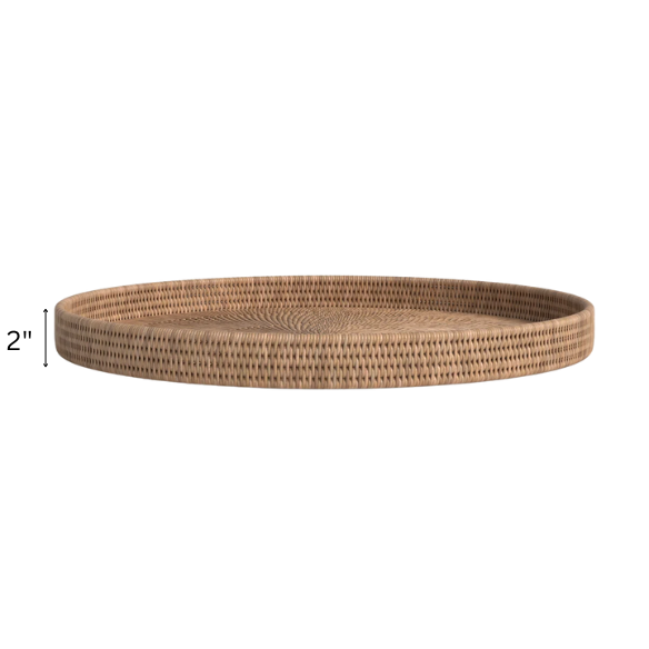 Wicker Serving Tray – Coastal-Inspired, Natural Rattan Design for Dining & Decor