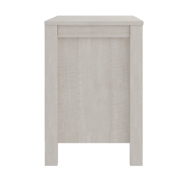 22.7" 2-Drawer Nightstand – Space-Saving Modern Minimalism, Engineered Wood with Clean-Lined Silhouette, Neutral Finish, Open Cubby & 2 Spacious Drawers for Bedroom Storage, Ideal for Tech & Accessories