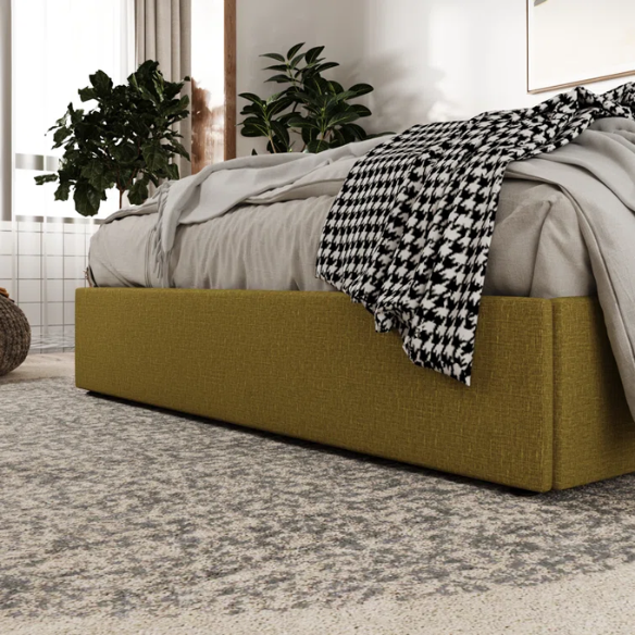 Luxurious Linen Upholstered Hydraulic Lift-Up Storage Platform Bed – Full/Double Size with Sleek Design & Maximized Space