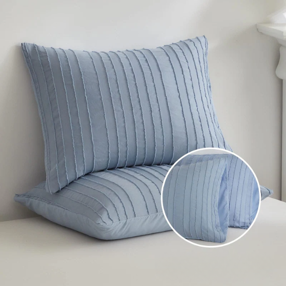 Luxurious Tufted Duvet Cover Set – Queen Size | Striped Textured Boho Bedding | Ultra-Soft Washed Microfiber | 3-Piece Set