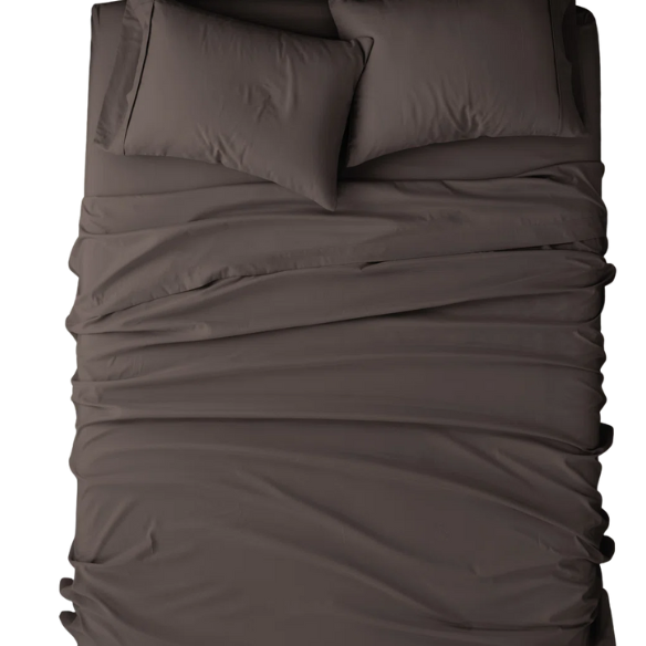 Brown Deep Pocket Microfiber Sheet Set – 4-Piece Soft, Wrinkle-Free Bedding with Pillowcases