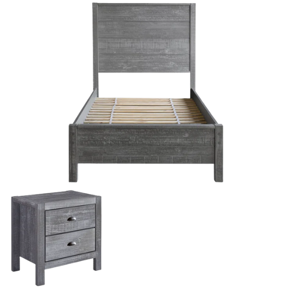 Stylish Wooden Twin 2-Piece Bedroom Set: Elegant Design for Cozy and Functional Spaces