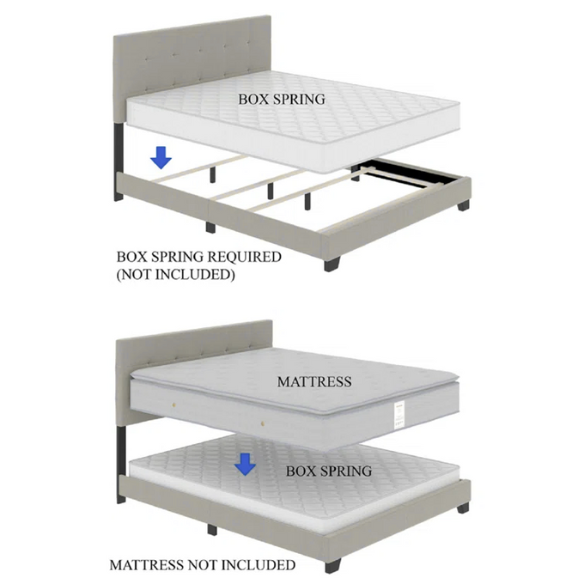 Queen Size Upholstered Low Profile Bed with Glamorous Button Tufted Foundation – Elegant and Timeless Design