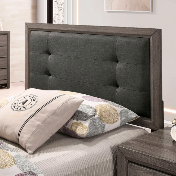 Rustic Grey Twin Bedroom Set: 3-Piece Collection with Twin Bed and Two Nightstands for Charming Style