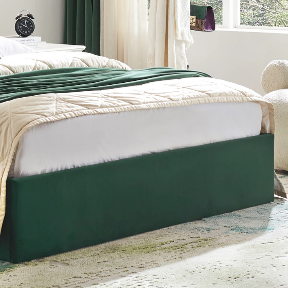 Elegant Hydraulic Velvet Upholstered Platform Bed – Full Double Size with Lift-Up Storage for Ultimate Space Saving