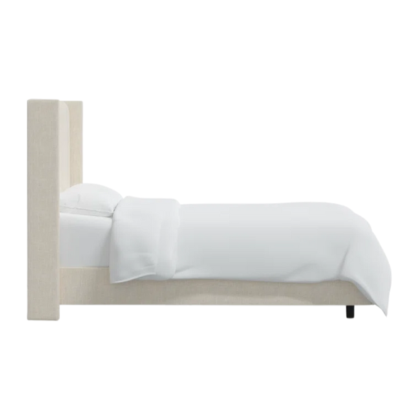 Cozy and Sleek Modern Queen Size Upholstered Wingback Bed