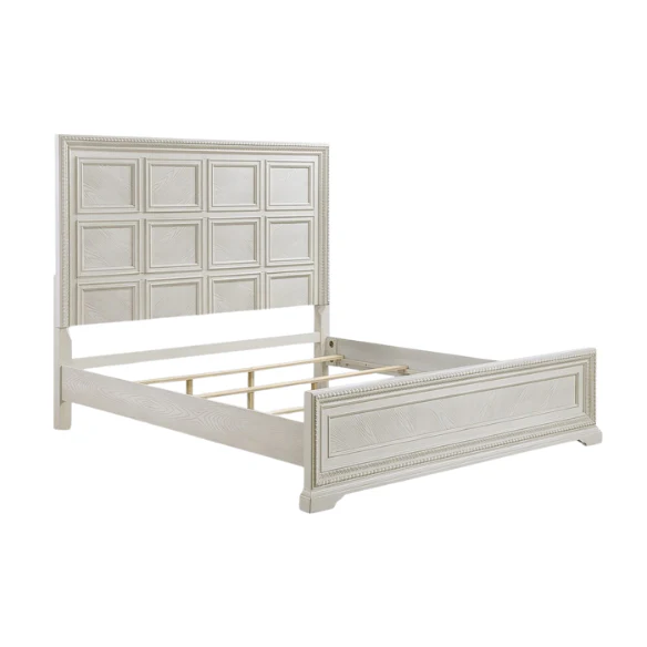 5-Piece Cream Panel Bedroom Set – Timeless Elegance and Tranquil Charm with Elegant Detailing and Durable Craftsmanship