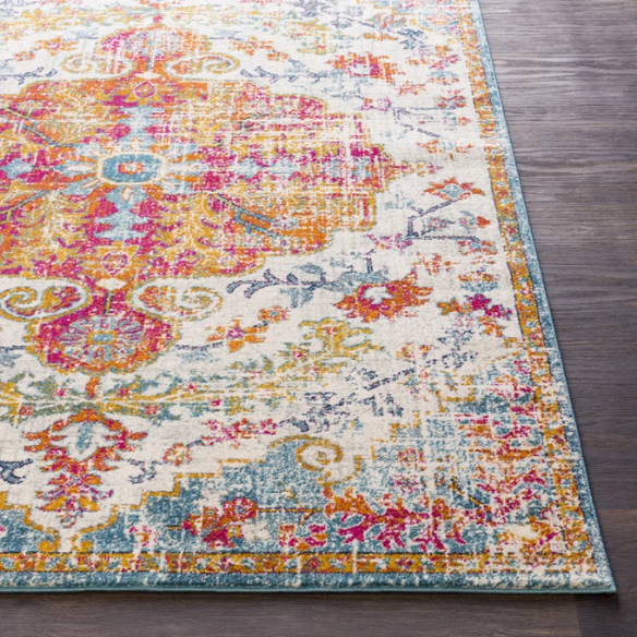 Timeless Traditional Woven Area Rug – Machine-Woven Polypropylene, Medium Pile, Durable and Easy to Clean
