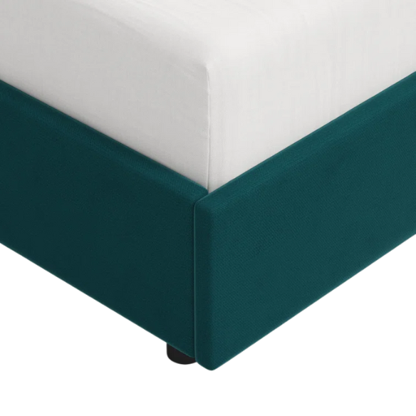 Chic Upholstered Wingback King Size Bed with Button Tufting and Nailhead Trim