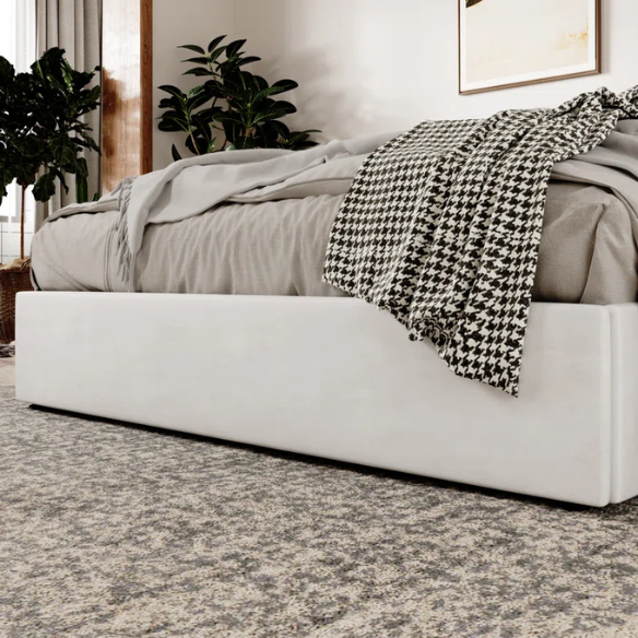 Luxurious Velvet Upholstered Hydraulic Lift-Up Storage Platform Bed – Full/Double Size with Sleek Design & Maximized Space