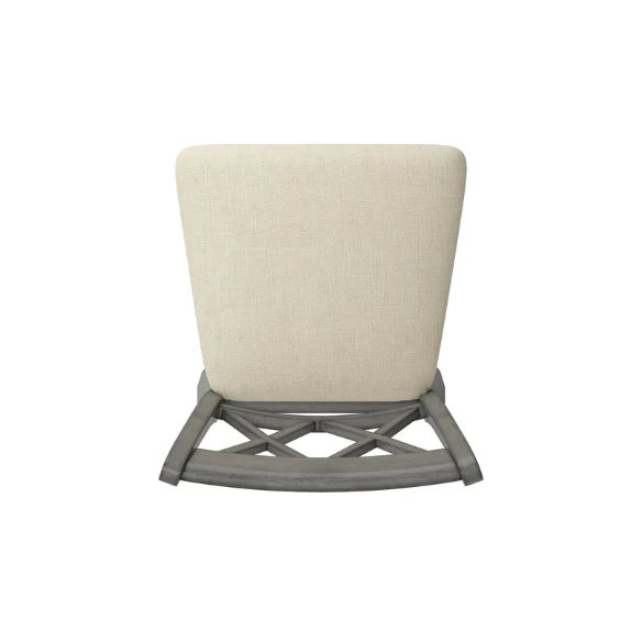 Double X Back Wood Swivel Counter Height Stool – Vintage Charm with Upholstered Linen Seat Cushion, Swivel Function, and Distressed Finishes for Elegant Bar or Counter Seating