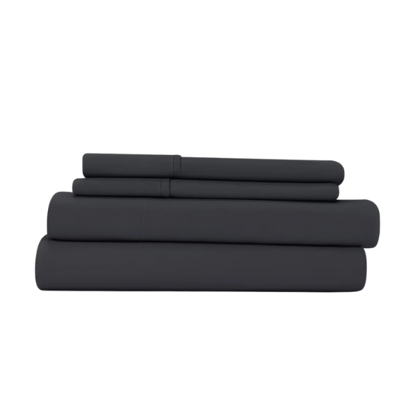 Black Deep Pocket Microfiber Sheet Set – 4-Piece Soft, Wrinkle-Free Bedding with Pillowcases