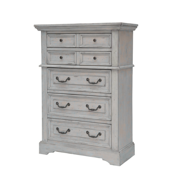 5-Piece Panel Bedroom Set by Greyson Living with Rustic Charm and Elegant Accents