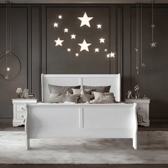 Elegant Sleigh Configurable Bedroom Set with Curved Headboard and Footboard, Clean Lines, and Exceptional Craftsmanship for a Relaxed, Casual Style
