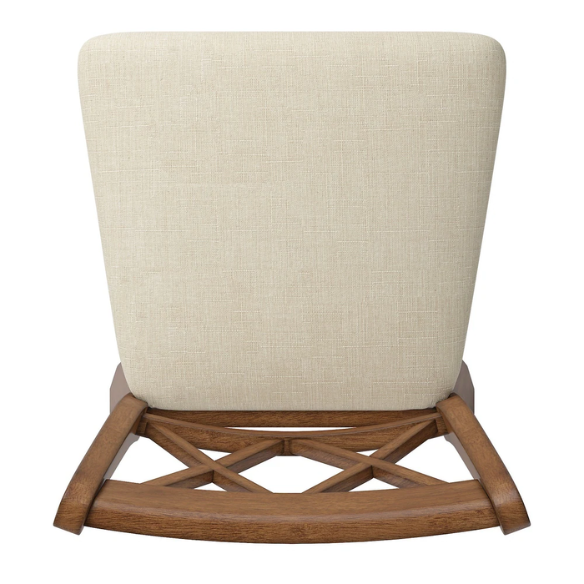 Double X Back Wood Swivel Bar Stool – Vintage Charm with Upholstered Linen Seat Cushion, Swivel Function, and Distressed Finishes for Elegant Bar or Counter Seating