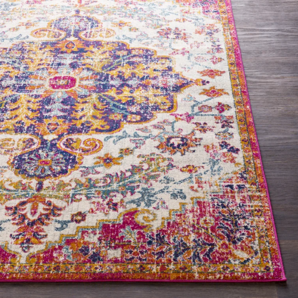 Timeless Traditional Woven Area Rug – Machine-Woven Polypropylene, Medium Pile, Durable and Easy to Clean
