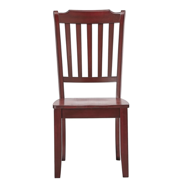 Slat-Back Solid Wood Dining Chairs – Set of 2 Farmhouse Kitchen or Dining Room Chairs