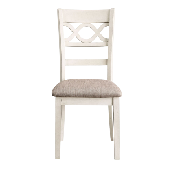 5-Piece Dining Set – Modern Farmhouse Round Table with Curvy Legs & X-Cross Chair Detail