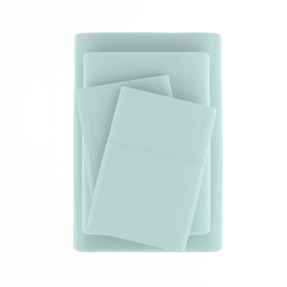 Seafoam Green Deep Pocket Microfiber Sheet Set – 4-Piece Soft, Wrinkle-Free Bedding with Pillowcases