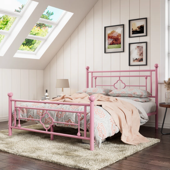 Durable Metal Platform Bed – Full Double Size with Sturdy Frame and Modern Design