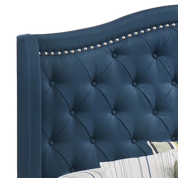Button Tufted Upholstered Full Double Bed with Panel Headboard Design – Elegant and Comfortable with Premium Upholstery