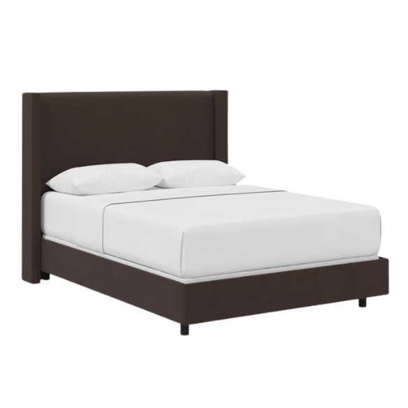 Cozy and Sleek Modern Queen Size Upholstered Wingback Bed