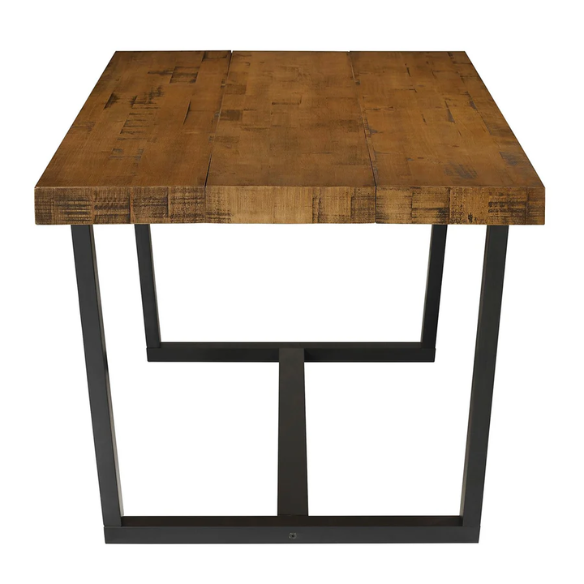 72-Inch Solid Wood Distressed Dining Table – Rustic Industrial Charm for Any Dining Room