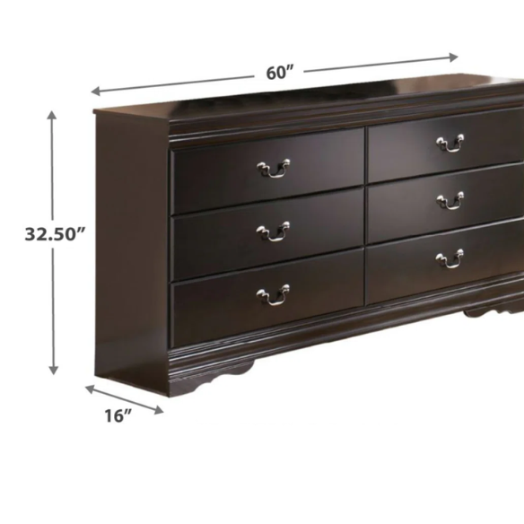 Chic 2-Piece Sleek Black Sleigh Twin Bedroom Set – Headboard and Dresser Combo