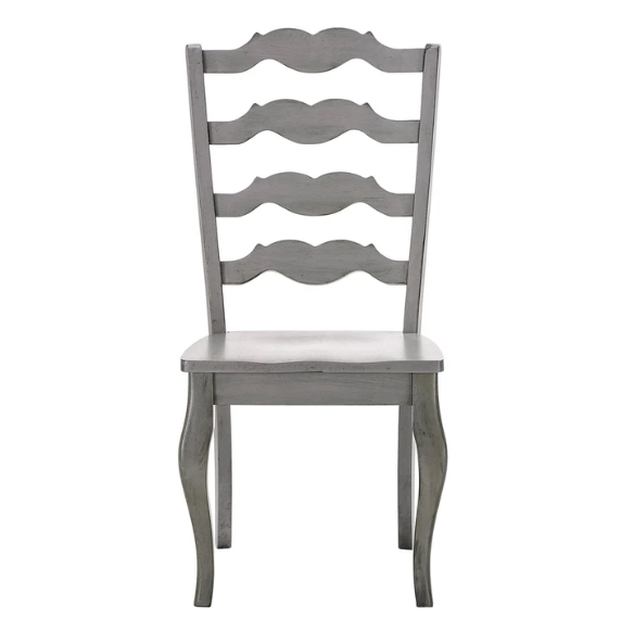 Rustic Ladder Back Solid Wood Dining Chairs (Set of 2) – Farmhouse Style Kitchen or Dining Room Seating