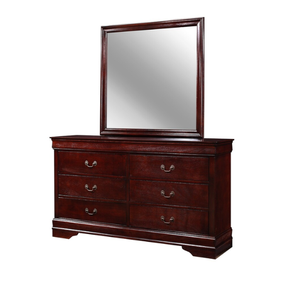 Timeless 6-Piece Cherry Wood Sleigh Bedroom Set with Elegant Curves and Sophisticated Finish