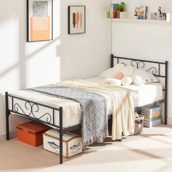 Style Black Metal 3-Piece Twin Bedroom Set – Modern & Durable Design