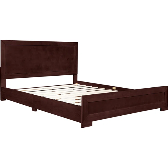 Neutral-Colored Solid Wood Queen Size Low Profile Platform Bed