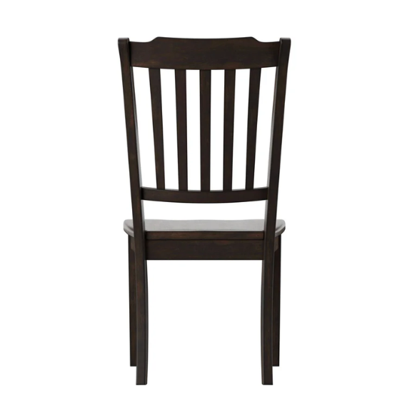 Slat-Back Solid Wood Dining Chairs – Set of 2 Farmhouse Kitchen or Dining Room Chairs