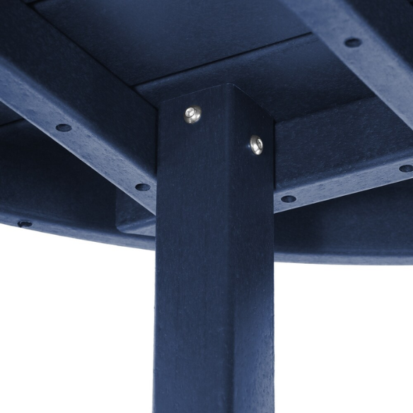 Outdoor Conversation Table – Stylish, Weather-Resistant Recycled Plastic Table with Slat-Style Top for Patios and Gardens
